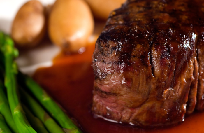 Salmon and Filet Mignon Steak