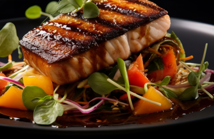 3 oz Blackened Atlantic Salmon Salad